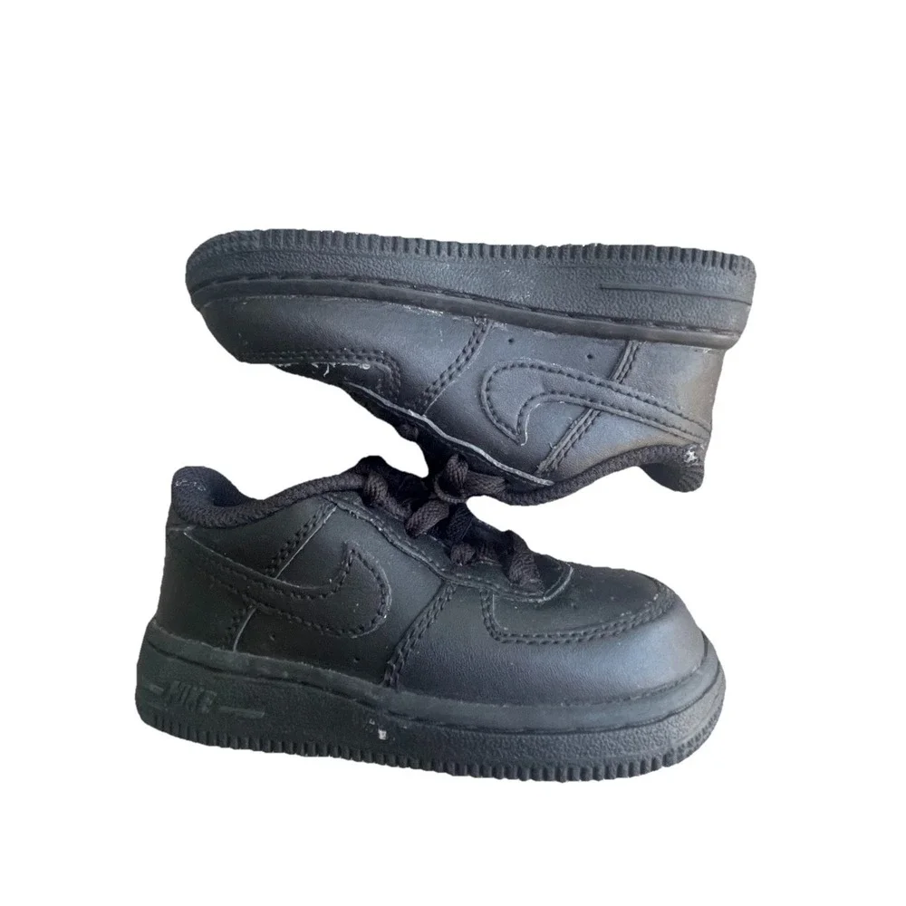 Nike Air Force 1 LE TD Triple Black Toddler Shoes Size 7C DH2926-001 EUC